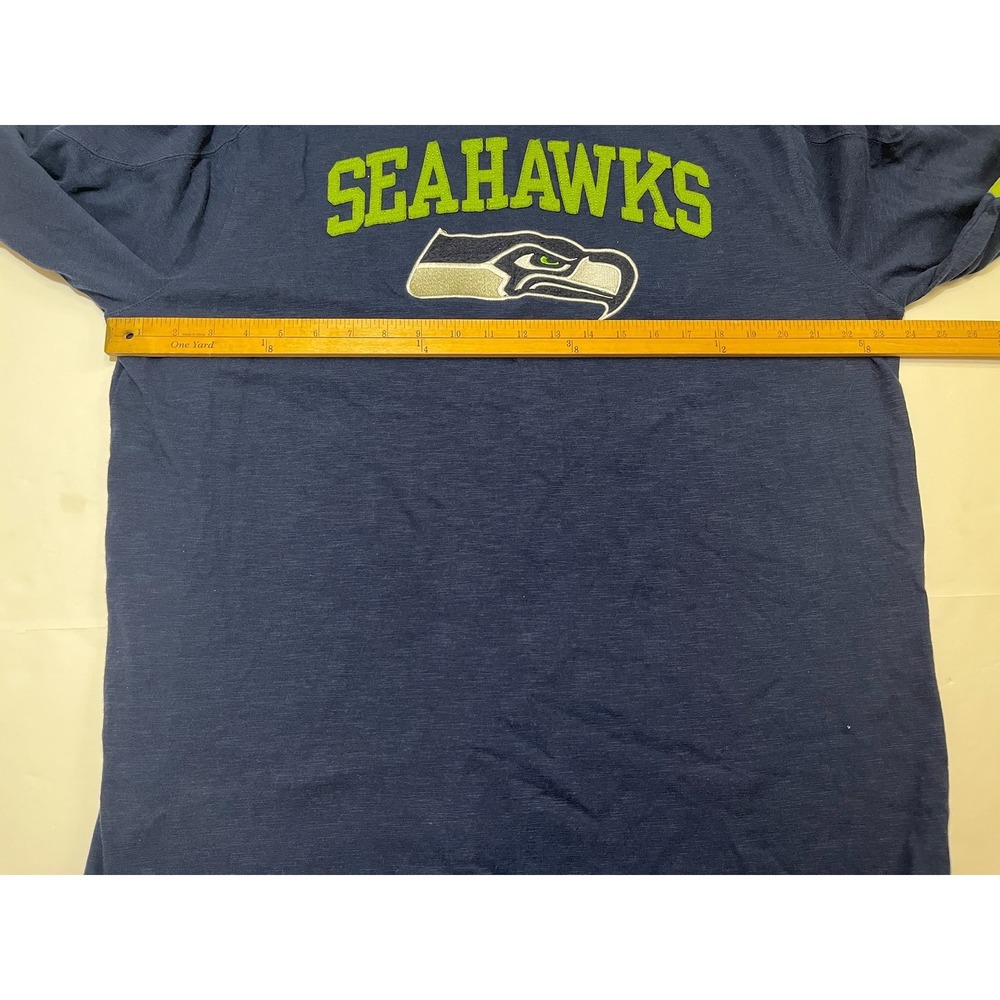 NFL Seattle Seahawks Long Sleeve Shirt Mens 2XL Navy Blue Green Logo Football - Picture 6 of 8